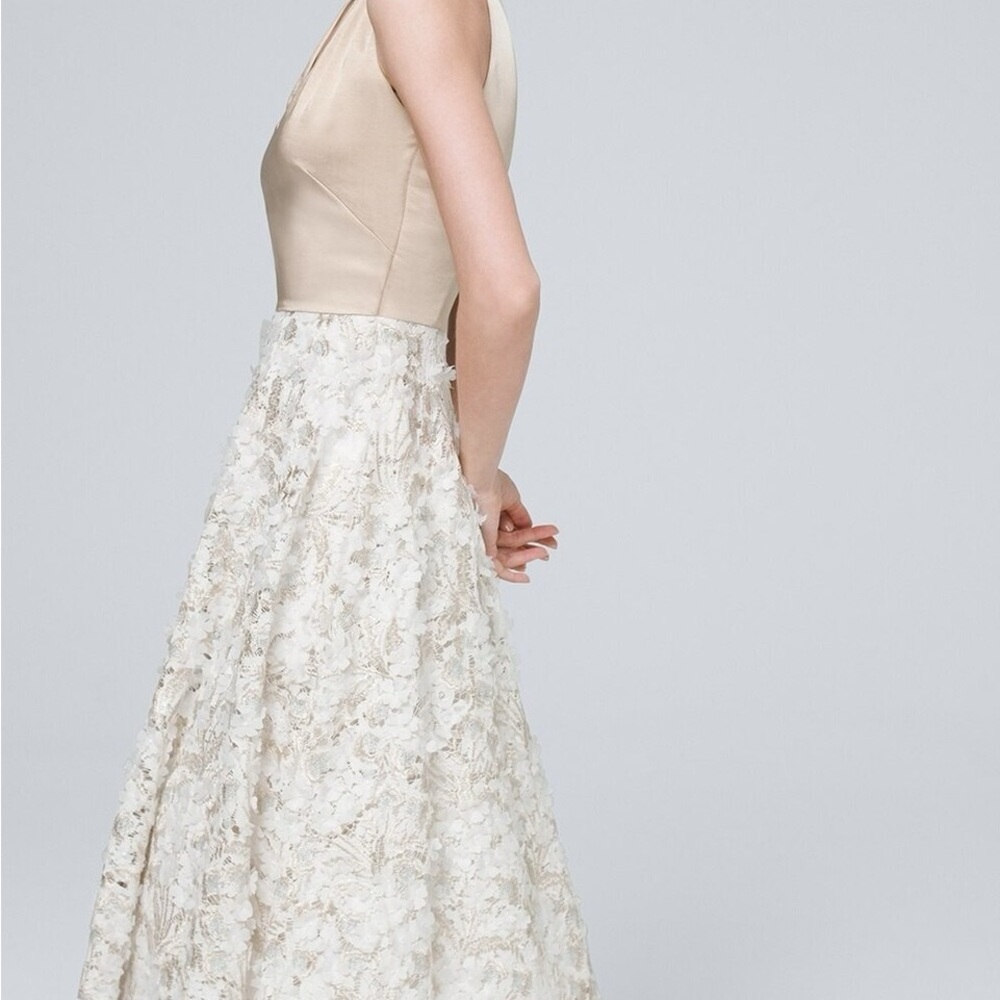 WHBM Bridal Gold Halter Dress